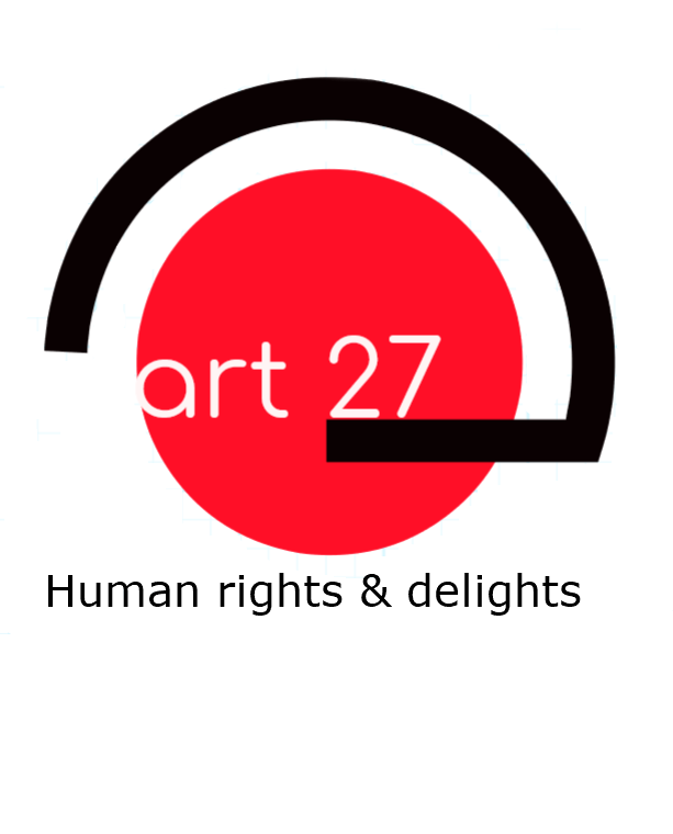 art27 logo with text human rights & delights. 